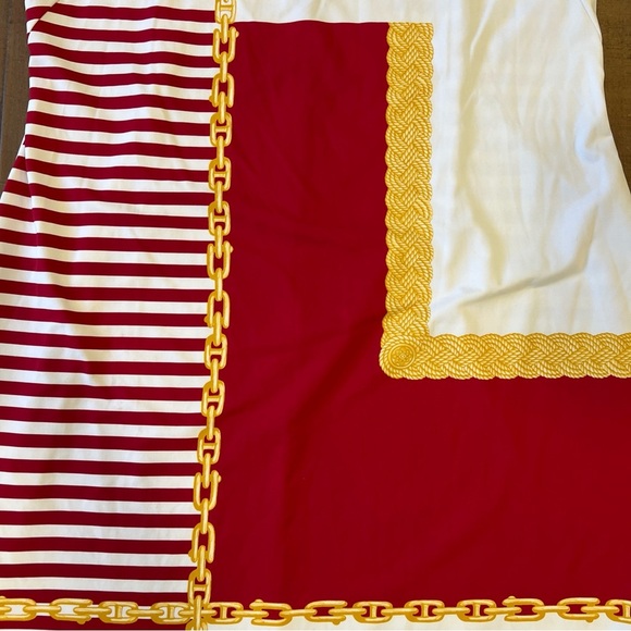 j.mclaughlin Sophia Sheath Dress XL Nautical Chain Preppy Red And White NWT - Picture 2 of 12